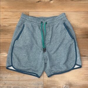 Lululemon Men's Gray and Blue Casual Shorts size medium